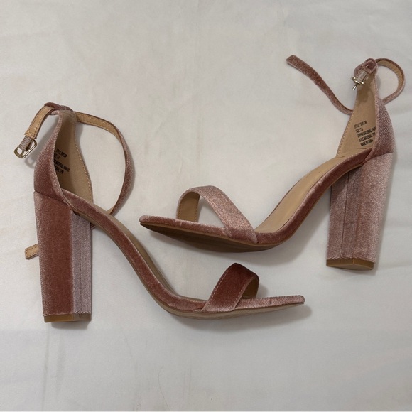 NEW Lulus Taylor Mauve pink Velvet Ankle Strap Heels 4” - Picture 16 of 16